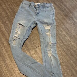 PacSun Blue Skinny Jeans Distressed Style